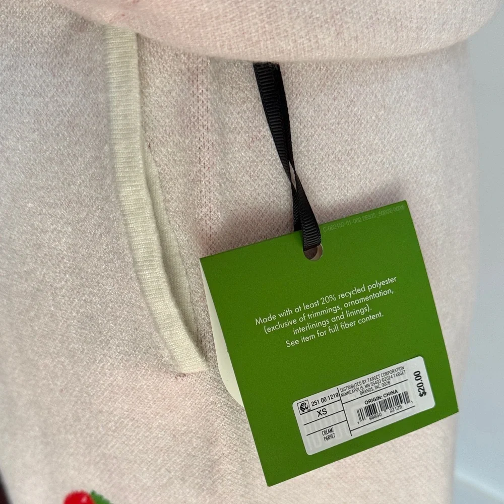 NWT SET kate spade x Target strawberry sweater knit hoodie & shorts extra small